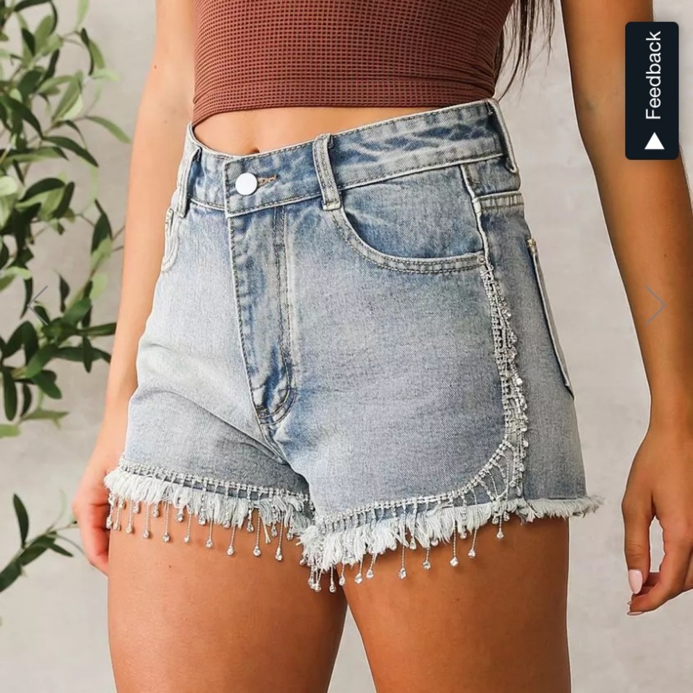 Blue B Rhinestone Ultra High Rise Short